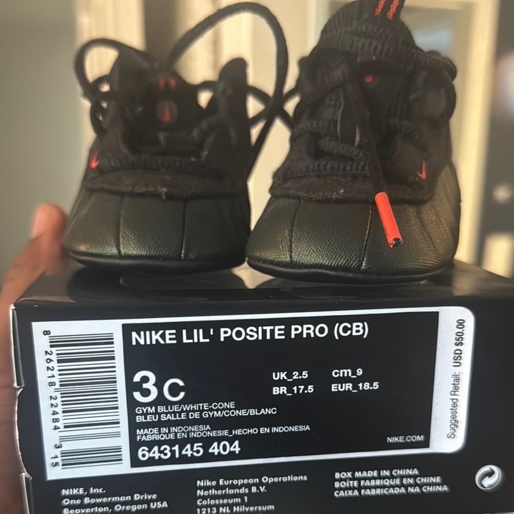 Nike Lil' Posite Pro Kids Sneakers - Black green and orange